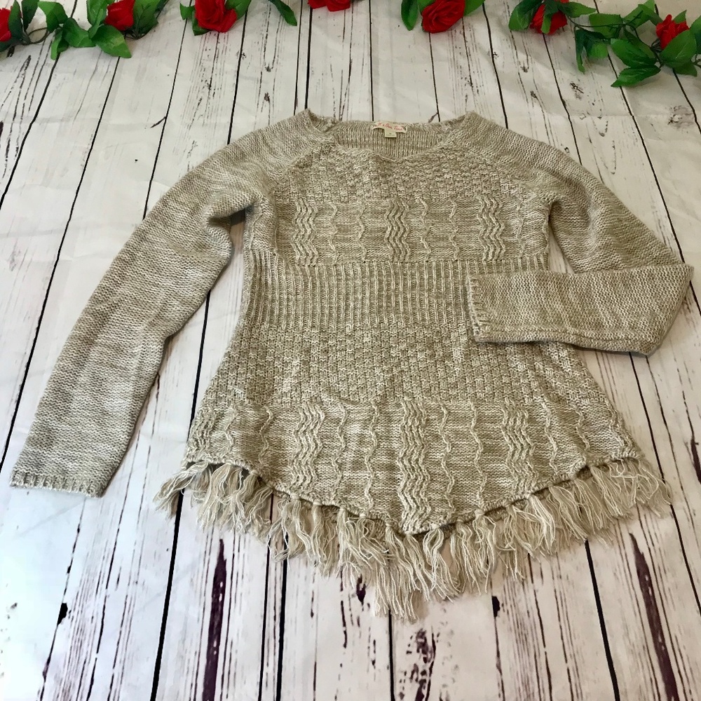 It's Our Time medium oatmeal colored sweater